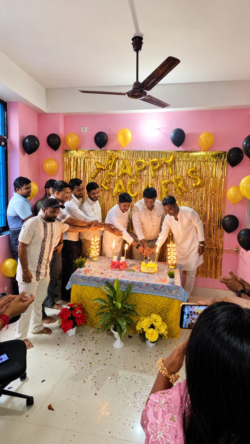 Cake cutting celebration at Revolution Classes