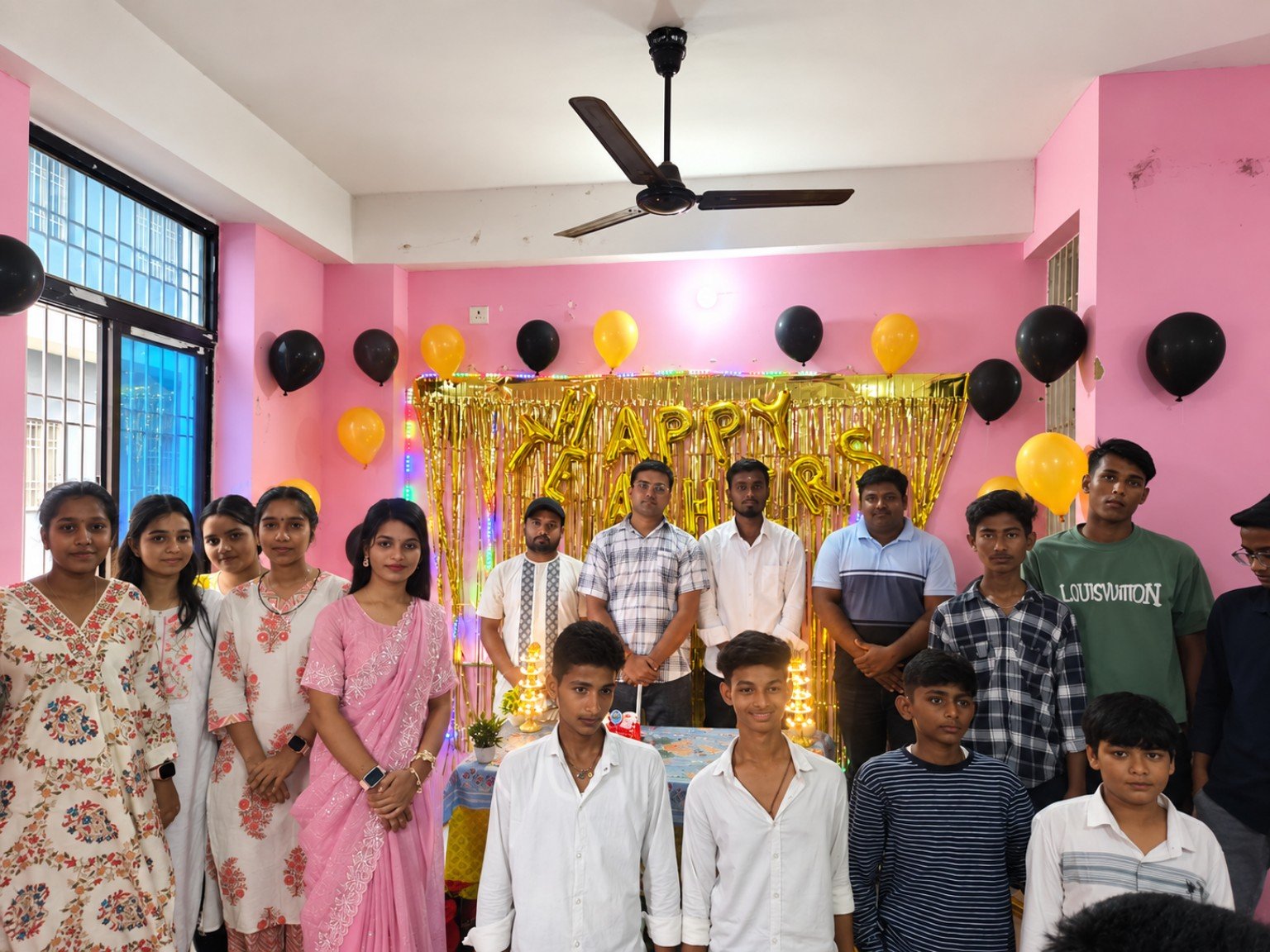 Faculty and students at celebration event